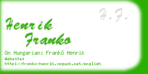 henrik franko business card