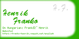 henrik franko business card